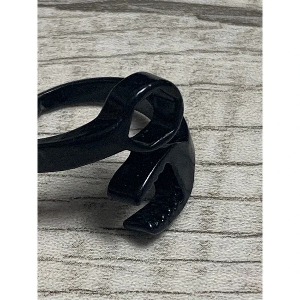 Mens Black Wrench Ring Industrial Mechanic Style Tool Jewelry Size 8.5 3250